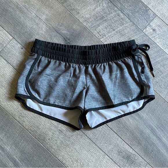Pants - Women’s, Gray & Black, Side-Drawstring, Active/Running Shorts. Fits a XS-S.